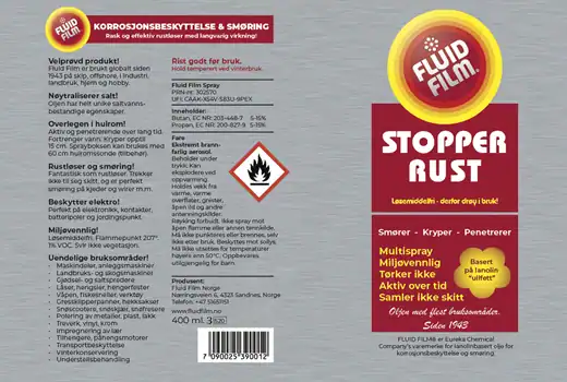 Fluid Film Spray etikett